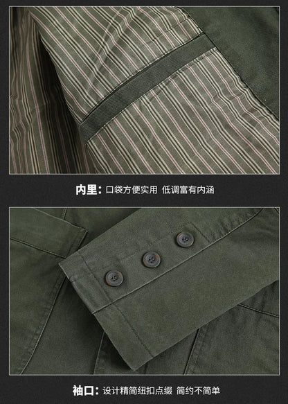 Blazer Pure Cotton Loose Men Fashion Business British Style Casual Three Button Cotton Casual Clothes Single West Coat Blazer
