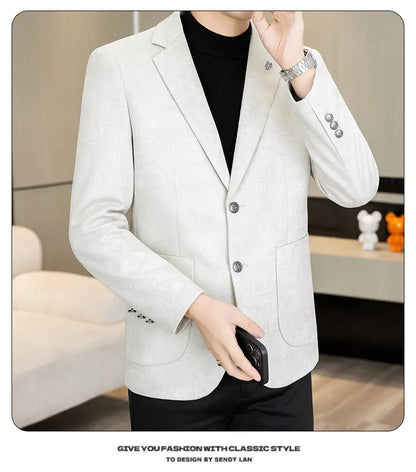 High-Quality Fashionable Autumn Winter New Design Casual Men's Suit Jacket Trendy Versatile Outerwear for Business And Casual We