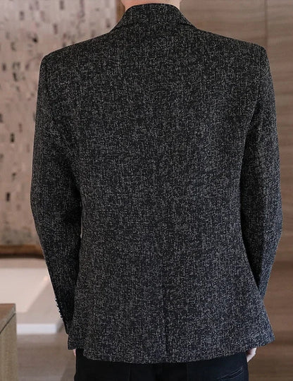 Men's Slim Fit Business Casual Shirt 2025 Korean Fashion Handsome All Seasons Polyester Boutique Style