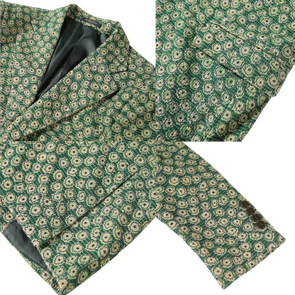 Autumn Winter Corduroy Flower Blazers Men Slim Fit Casual Suit Jacket Casual Suit Jacket Wedding Business Dress Coat Streetwear
