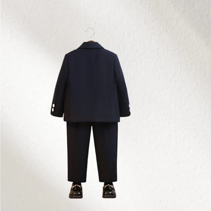 Boys Spring Autumn Double-breasted Suit Set Boys Elegant Wedding Suits Children Piano Host Speech Chorus Performance Costume