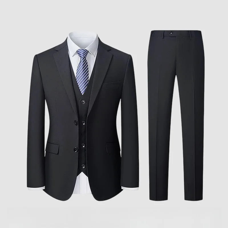 Men's Slim Fit Wedding Suit – 2 & 3 Piece Set in Gray, Navy & Black for Formal Occasions