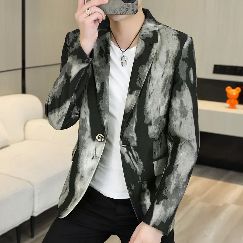 Blazer Fashionable Outdoor Travel Trend Slim-fit Gentleman's Youthful Wedding Versatile Host Casual Korean Style Men's Blazer