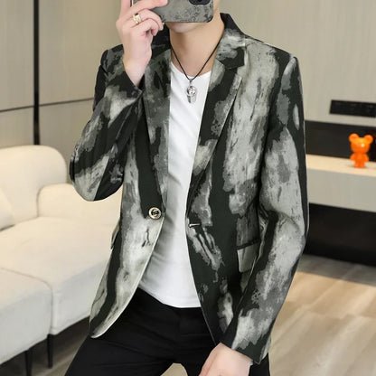 Blazer Fashionable Outdoor Travel Trend Slim-fit Gentleman's Youthful Wedding Versatile Host Casual Korean Style Men's Blazer