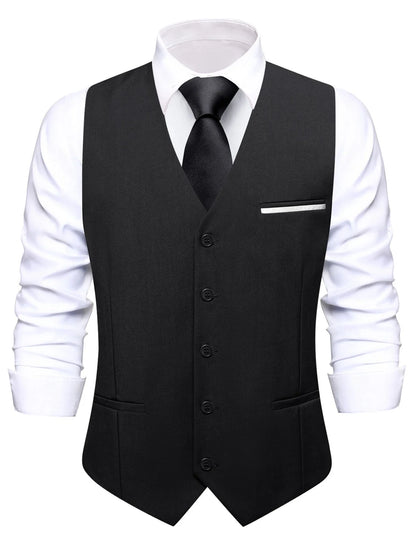Men's Formal Vest Single Breasted Satin Waistcoat for Weddings & Special Occasions
