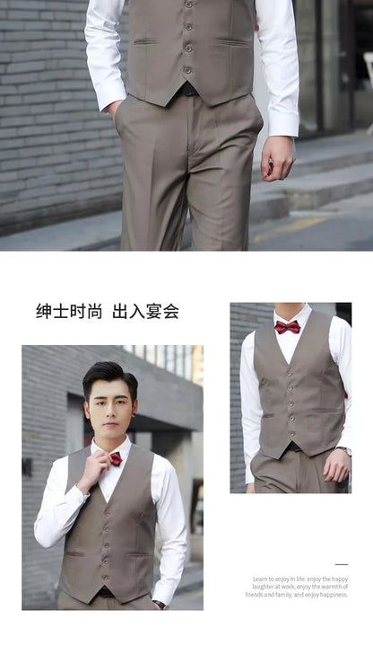 Men's Vest Single Breasted Slim Fit Smart Casual Waistcoat for Wedding & Business