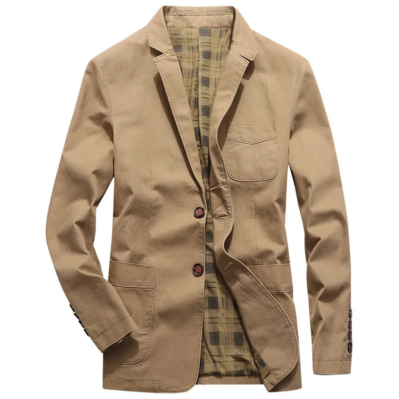 High Quality Men's Blazer Oversized Suit Jackets 5XL Pure Cotton Streetwear Casual Jacket Men Clothing Black Blazers