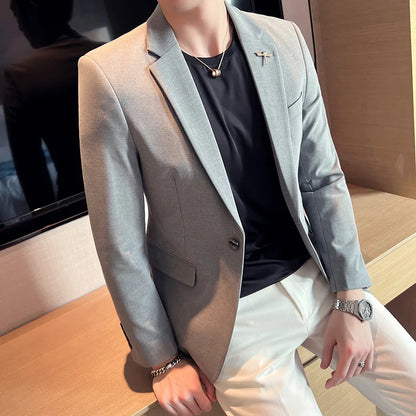 Men's Blazer Suit Jacket – Smart Casual & Business Style – 1 or 2 Button – Wedding & Party