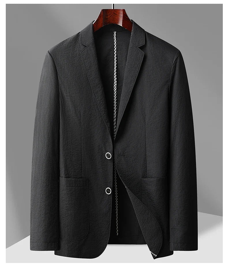 Summer Thin Suit Men's Jacket Fashion Handsome Casual High-Grade Sense of Light Luxury Suit Jacket Single West Sun-Protective Cl