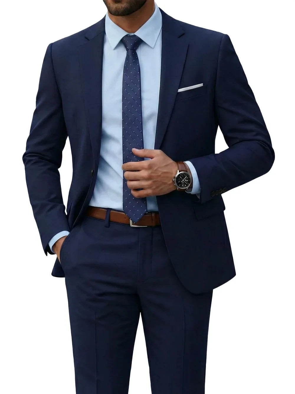 Hot Sale Man Suit Set 2 Pieces Jacket Pants Business Outfit Notched Lapel Casual Men's Regular Fit Tuxedo Wedding Guest Clothes