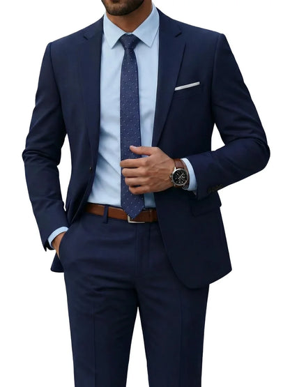 Hot Sale Man Suit Set 2 Pieces Jacket Pants Business Outfit Notched Lapel Casual Men's Regular Fit Tuxedo Wedding Guest Clothes