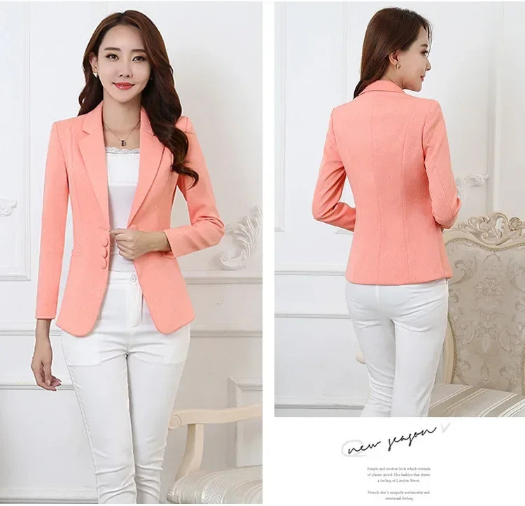 Fashion Women Blazers Jackets Work 2025 Office Lady Suit Slim Single Breasted Business Female Blazer Coats Formal Veste Femme