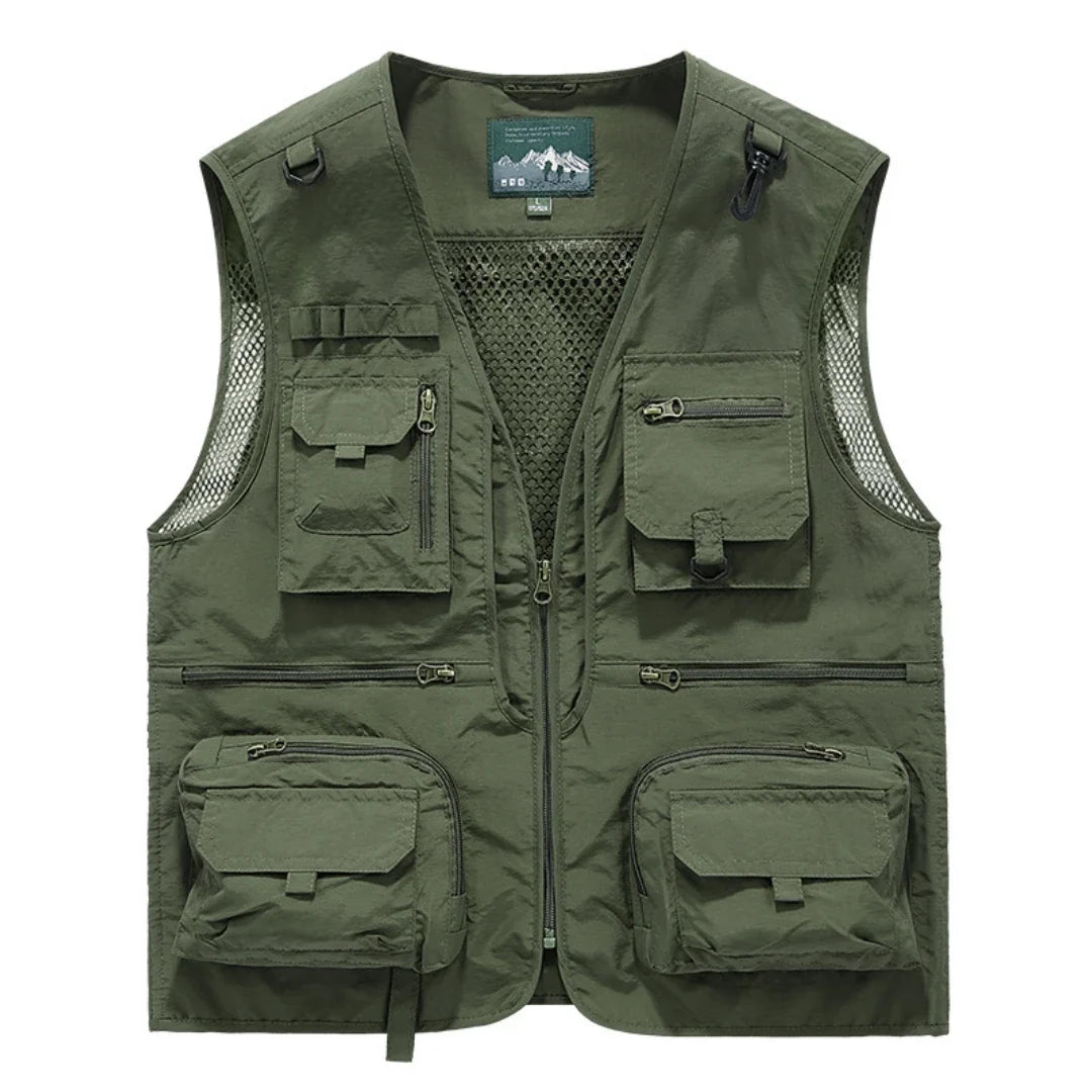 Men's Tactical Vest – Formal Workwear Sleeveless Waistcoat for Men – Multi-Pocket, All Seasons