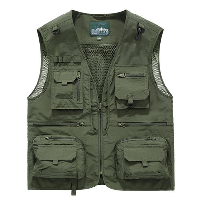 Men's Tactical Vest – Formal Workwear Sleeveless Waistcoat for Men – Multi-Pocket, All Seasons