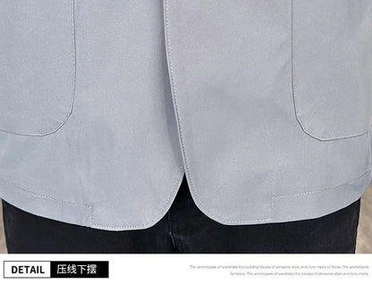 Men's Summer Thin Casual Blazer Solid Color Sun Protection Single Suit Jacket Lightweight Breathable Outerwear