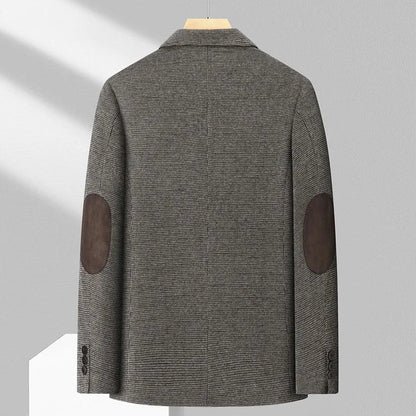 Man Suit Coat Vintage Patchwork Single-breasted Men Blazer Slim Long Sleeve Pocket Male Business Casual Outerwear