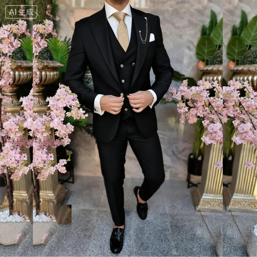 Men's 3-Piece Suit Set Single Breasted Regular Fit – Multi-Color | Jacket, Pants & Vest