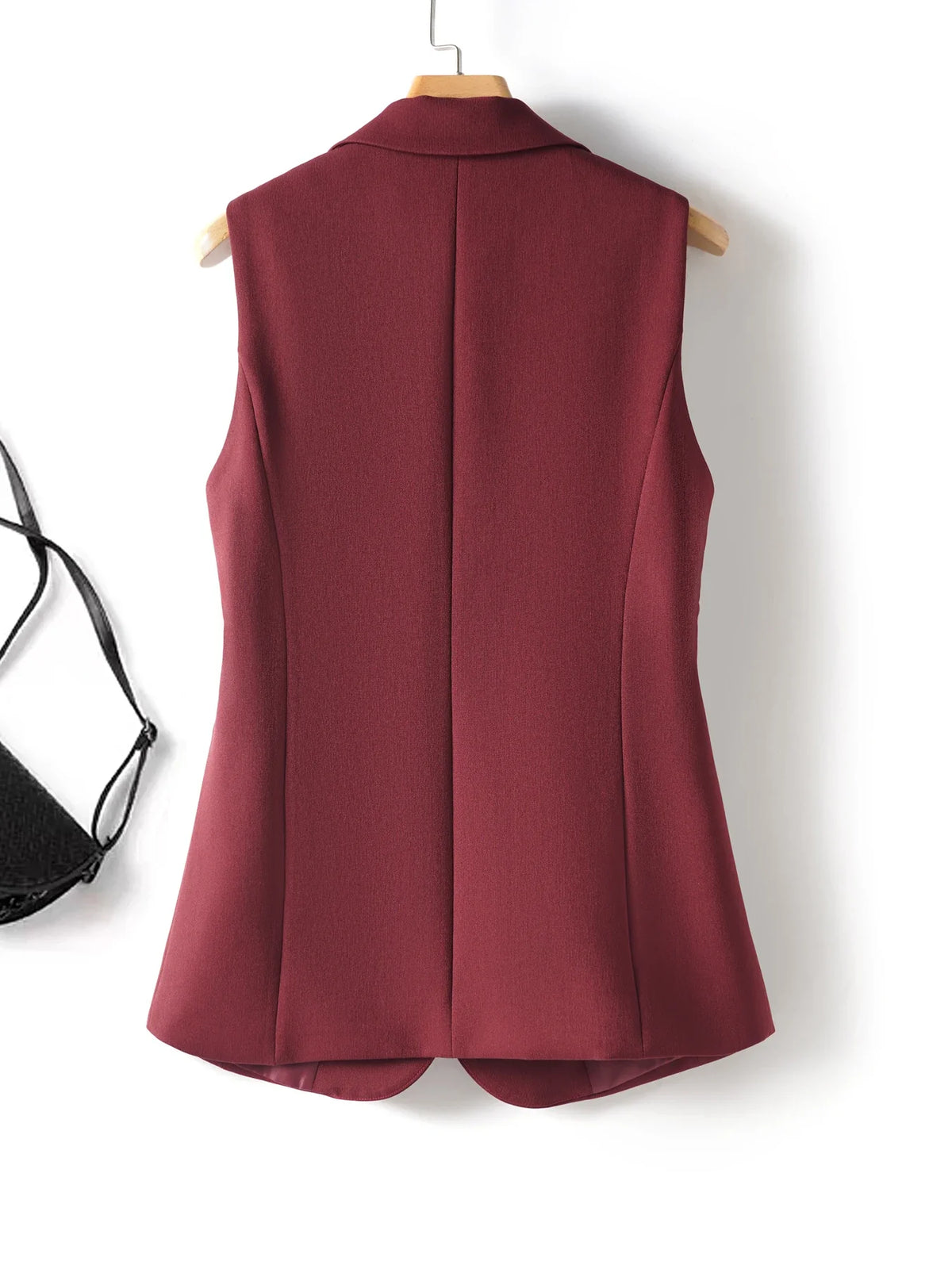 Fashionable Spring and Autumn Sleeveless Suit Vest for Women's Workplace Elegant Versatile Slim Suit Collar Vest Top Jacket