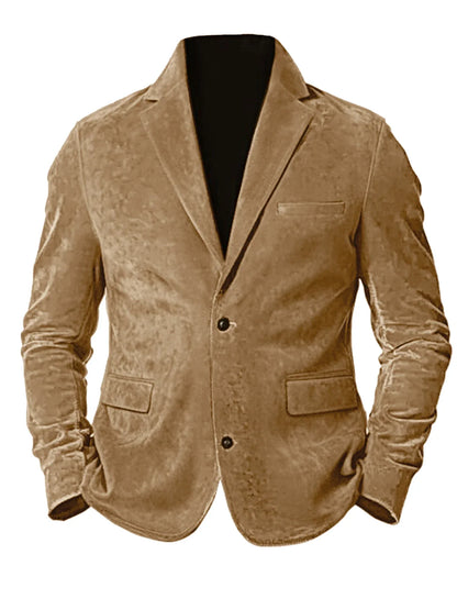 Men's Faux Suede Jackets Casual Retro Formal Coats for Men Fashion Slim Fit Jacket Comfortable Commuter Clothing