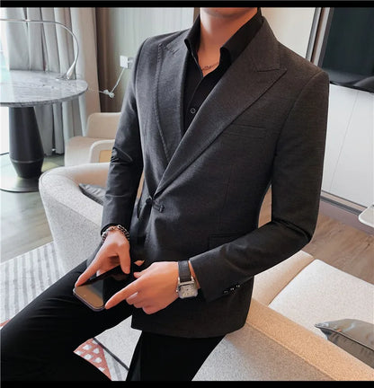 2025 Autumn Chinese Style Suit Jackets Men Lapel Casual Business Blazer Wedding Groom Party Dress Coat Social Banquet Blazers