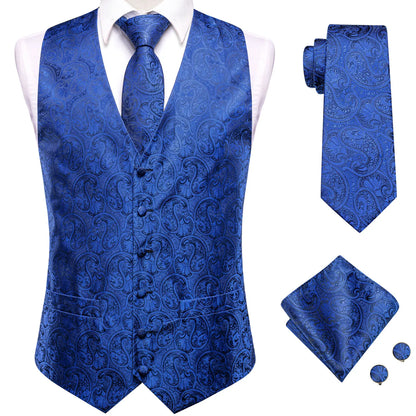 Men's Suit Vest Set Paisley Jacquard Single Breasted 4-Piece Wedding & Banquet