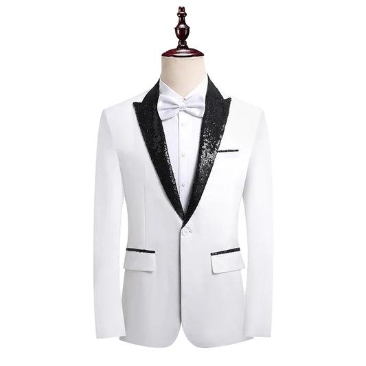 Men's High-Quality European Style Formal Suit Youth Business Slim Fit Square Collar Single-Breasted Wedding Groom Jacket