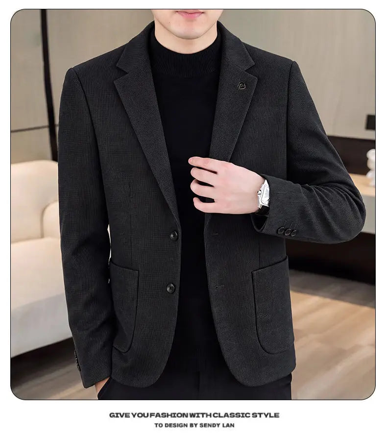 Men's Fashionable Versatile Suit 2026 Autumn Winter New Design Quality Outerwear for Business Casual Wear Trendy All-Match Jacke