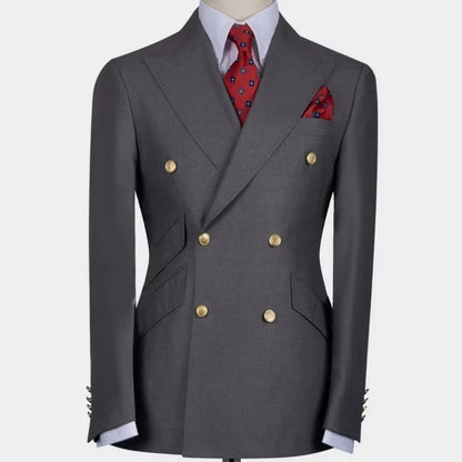 Formal Wedding Men Suit Jacket Slim Fit Peak Lapel Double Breasted Blazer Business One Coat Work Office Jacket for Party Prom