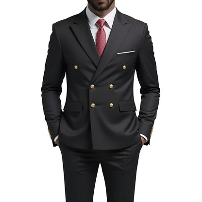 Costume 2 pièces ajusté pour homme, veste de costume et pantalon assorti, pour tenue de cérémonie, d'affaires ou de mariage