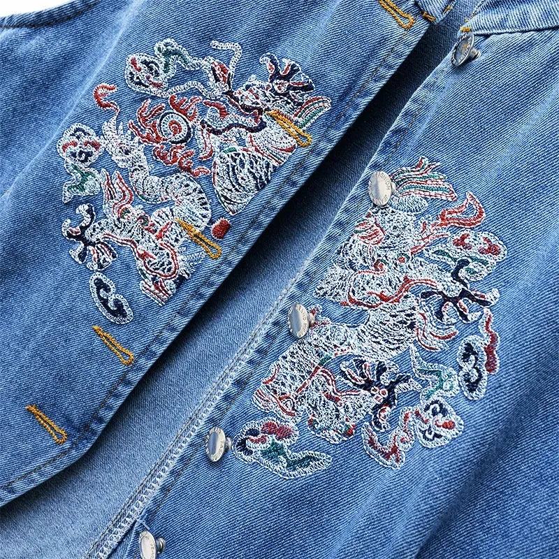 2026 New Summer Thin Denim Vest Jacket Fashion Embroidered Sleeveless Waistcoat Female Vintage Jean Vest Coat Tops Chaleco Mujer