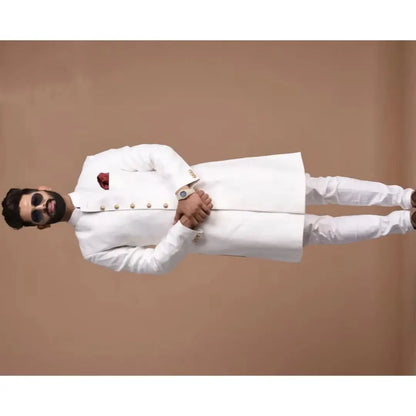 Men's Blazer Formal Terno Suits African Long Jacket Two-Piece Set Coat And Pants Single Breasted Stand Lapel Clothing Costume Ho