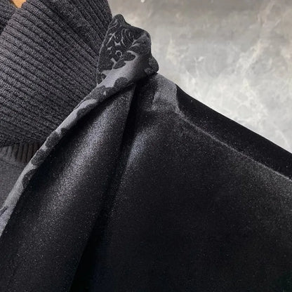 Banquet Elegant Gentlemen Business Fashion Slim Fit New Design Velvet Blazers Pants Mens Two Piece Set Groom Formal Suits Sets
