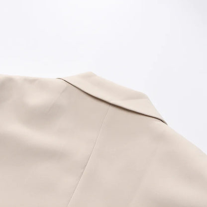 Women's Blazer Elegant Stylish Hollow Out Expose Waist Design Solid Color Patchwork Long-sleeved Slim Fit Suit-Coat HK28002