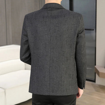 Blazer Men's Fashion Business Outdoor Travel Solid Color Trendy Wedding Youth Slimming Versatile Casual High Formal Wear Blazer