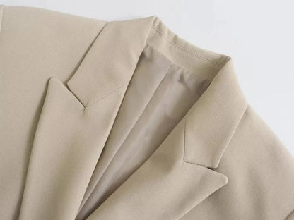Women Double Breasted Blazer Elegant Office Lady Suit Jacket Oversized Casual Long Sleeve Blazer Spring Autumn Outerwear
