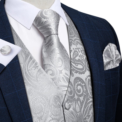 Men's Suit Vest and Tie Set – Single Breasted Waistcoat with Necktie and Pocket Square for Weddings and Business Events