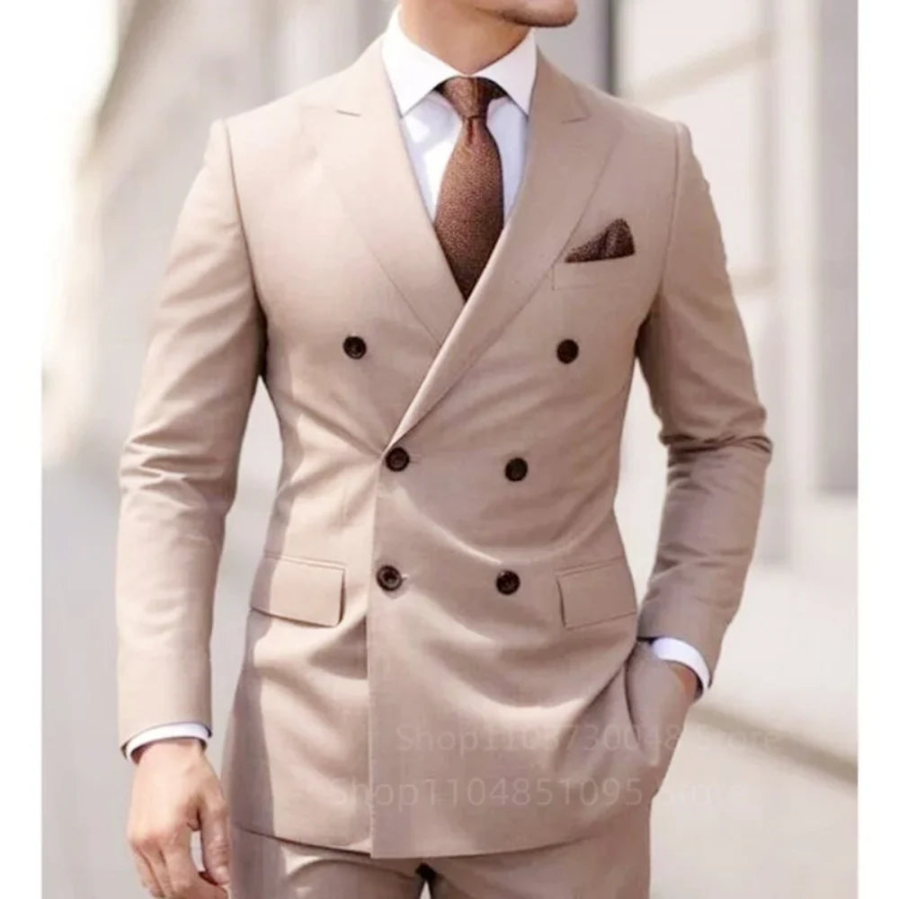 2026 Business Double Breasted Blazer+Pant Regular Length Stretchy Blazer Professional Workwear