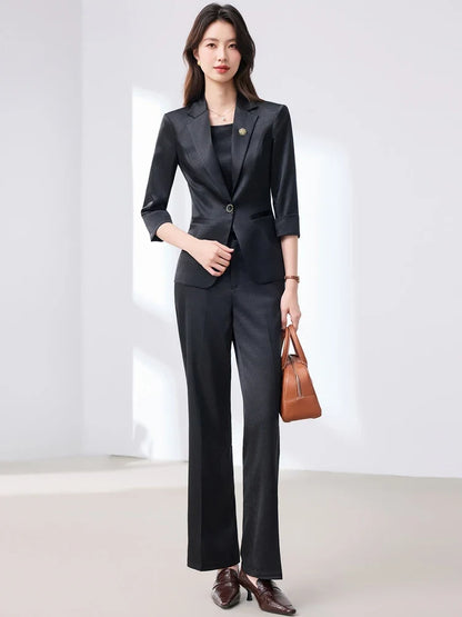 2026 Fashionable Women's Suit Set Slim Elegant Stylish Spring Summer New Arrival Pants Plus Tailored Suit Ensemble