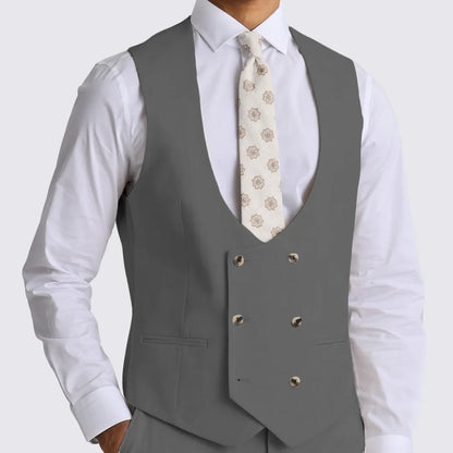 Boys Suit Vest Double Breasted V-Neck Waistcoat for Wedding & Formal Occasions