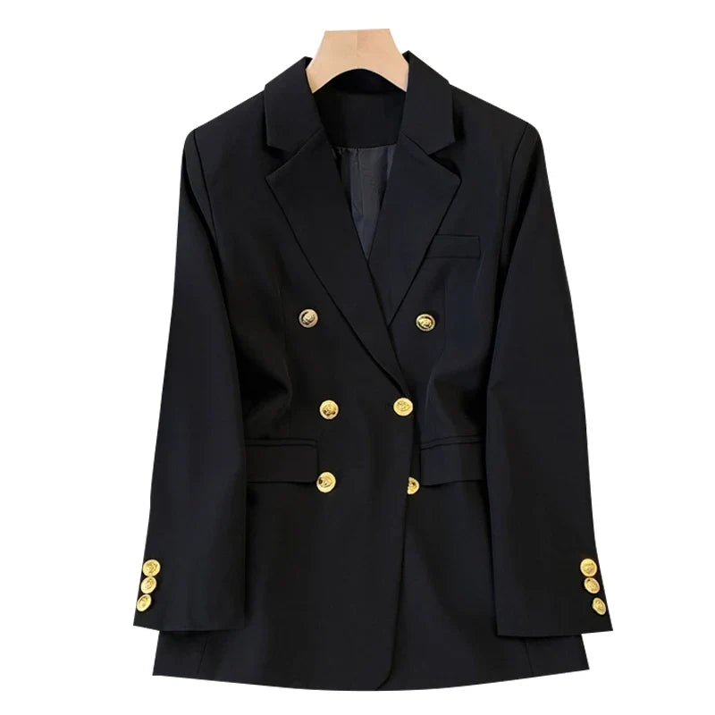 Women's Coffee Autumn Blazer Coat Vintage Harajuku Elegant Long Sleeve Fitted Suit Jacket Outerwear Top 2000s Emo Clothes 2025