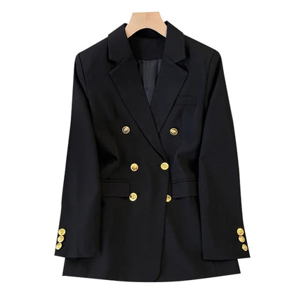 Women's Coffee Autumn Blazer Coat Vintage Harajuku Elegant Long Sleeve Fitted Suit Jacket Outerwear Top 2000s Emo Clothes 2025