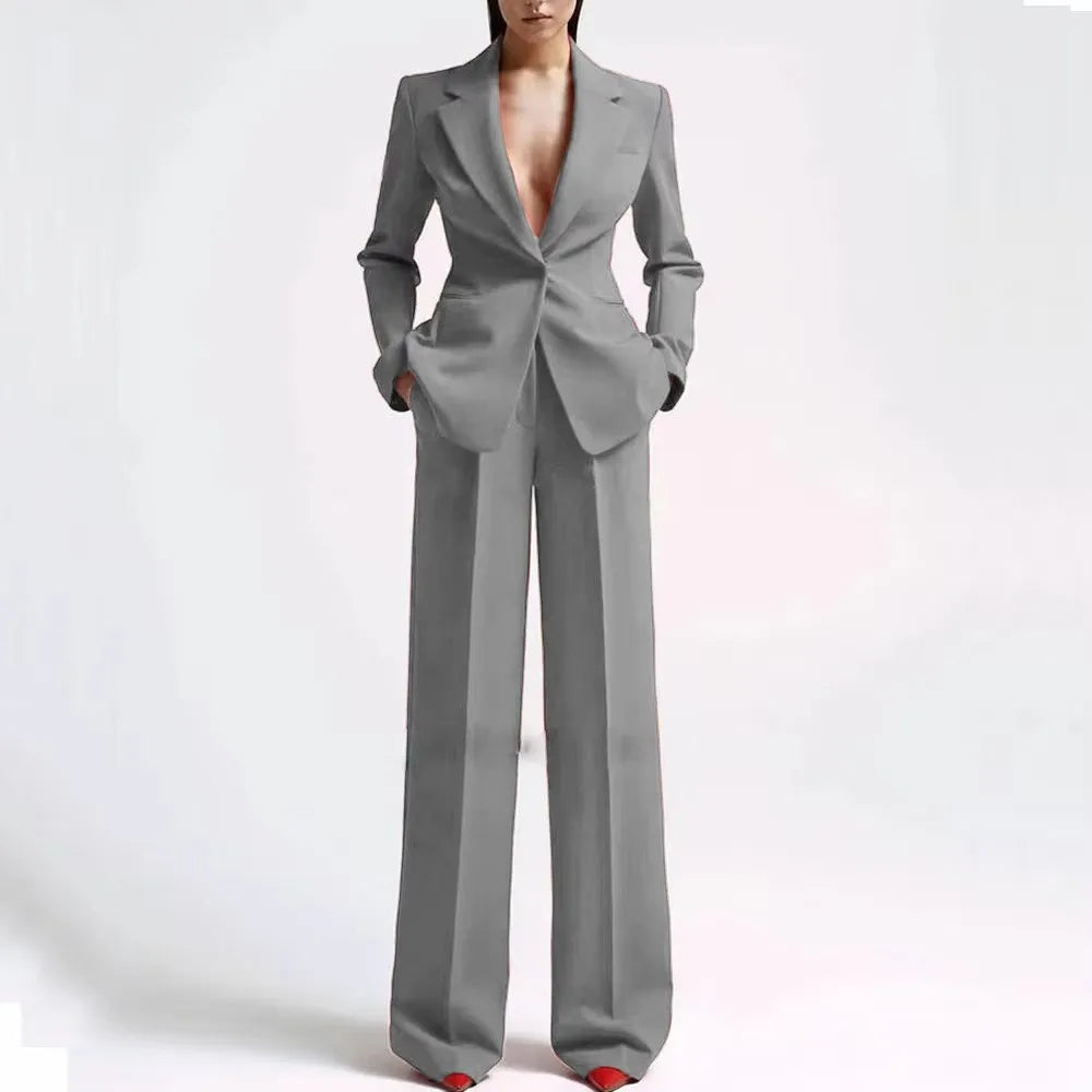 Women's Suit Party Wedding Fashion Style 2pcs Slim Fit Prom Blazer Pants Outfit Dress Evening Dresses for Prom Lady Clothes