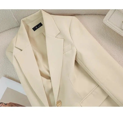 Autumn Blazers Femme 2024 Korean Fashion Office Lady Formal Jackets Coats Elegant Outerwears Long Sleeve Casual Solid Tops