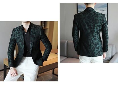 Men's Casual Suit Top - 2025 Spring S-5XL High-Quality Fashion Handsome Trend Business Boutique Wedding Dance West Coat