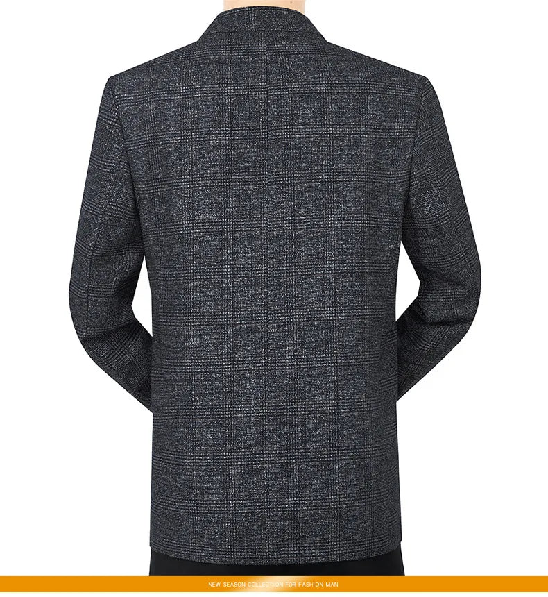Blazer Men's Fashionable High-end Business-oriented Outdoor Gentleman's Trendy Checked Casual Wear for Hosting Weddings Blazer
