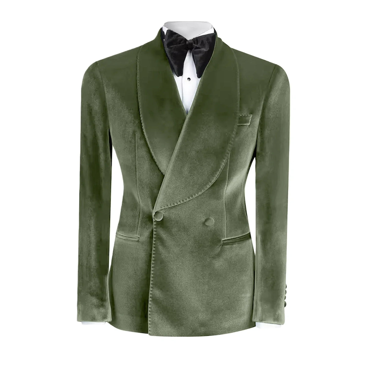 Formal Velvet Men's Suits Blazer Double Breasted Jacket 1 Piece Elegant Slim Fit Male Clothing Wedding Men Business Casual Coats