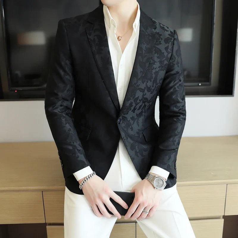 Men's Casual Suit Top - 2025 Spring S-5XL High-Quality Fashion Handsome Trend Business Boutique Wedding Dance West Coat