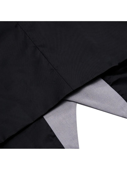 Men's Double Breasted Waistcoat with Necktie Pocket Square and Cufflinks – Black & Blue