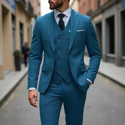 Costumes de Mariage Classiques Tuxedos Slim Fit Marié Pour Homme 3 Pièces Costume de Garçon d'Honneur Homme Formel Costume d'Affaires Homme (Veste+Gilet+Pantalon)