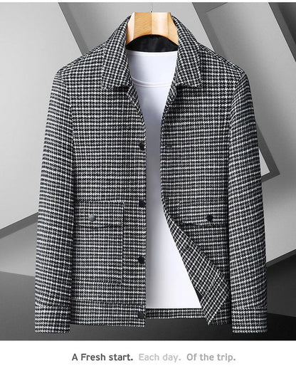 Large Size Men's Casual Jacket Lapel Shirt Handsome Spring Autumn Plus Fat Trendy Brand Loose Top for Youth